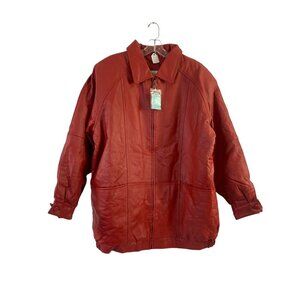 Venezia. Women's Red Leather Coat